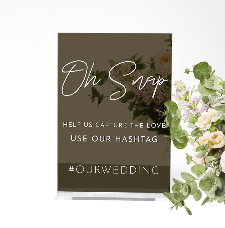 Luxury Oh Snap Wedding Hashtag Sign Instagram Photo Sign