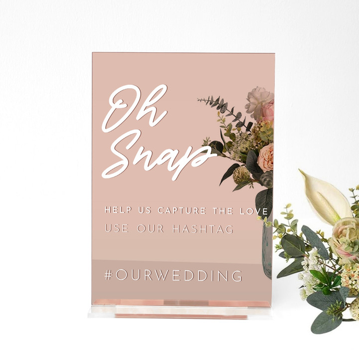 Customised Instagram Photo Hashtag Wedding Acrylic Sign