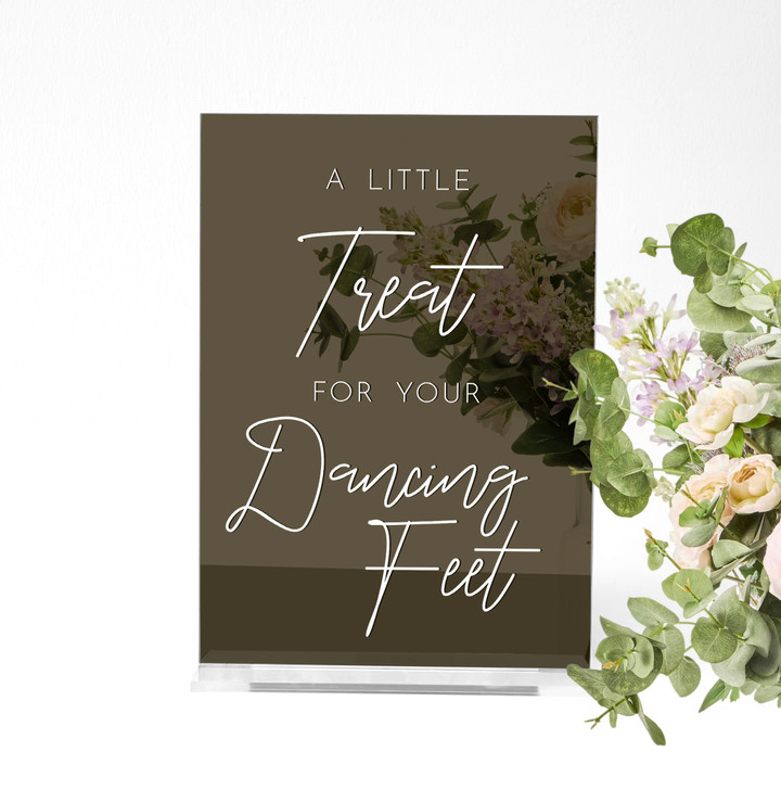 Treat For Your Dancing Feet Acrylic Wedding Flip Flop Sign - Laser Made Occasions treat-for-your-dancing-feet-acrylic-wedding-flip-flop-sign-laser-made-occasions