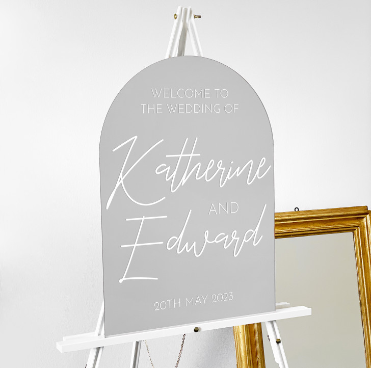Modern Acrylic Welcome To Our Wedding Sign