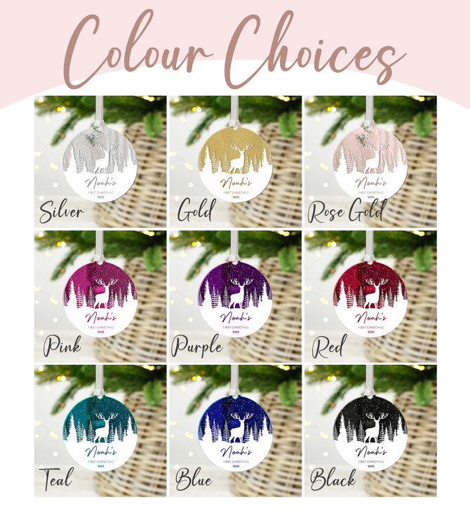 Personalised Baby's First Christmas Mirror Decoration, New Baby's 1st Christmas Keepsake Bauble