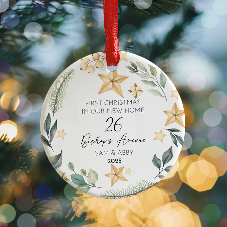 Personalised New Home First Christmas Decoration, 1st Christmas In Our New Home, Xmas Bauble Gift