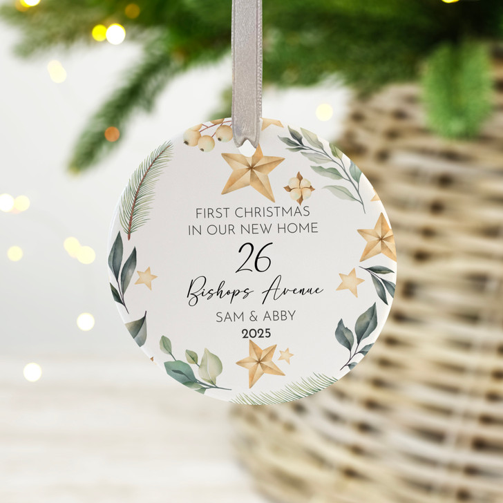 Personalised New Home First Christmas Decoration, 1st Christmas In Our New Home, Xmas Bauble Gift