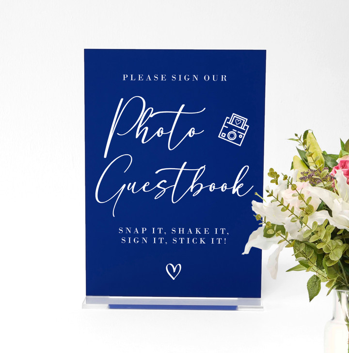 Luxury Custom Acrylic Wedding Photo Guest Book Sign, Polaroid Guestbook Sign