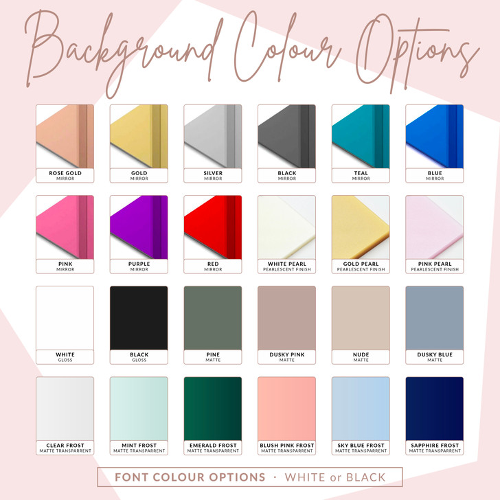 Luxury Personalisable Acrylic Wedding Cocktail Drinks Menu Sign