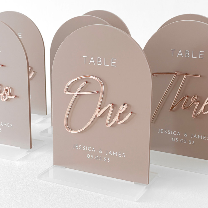 Luxury 3d Mirror Lettering Acrylic Wedding Table Number Sign