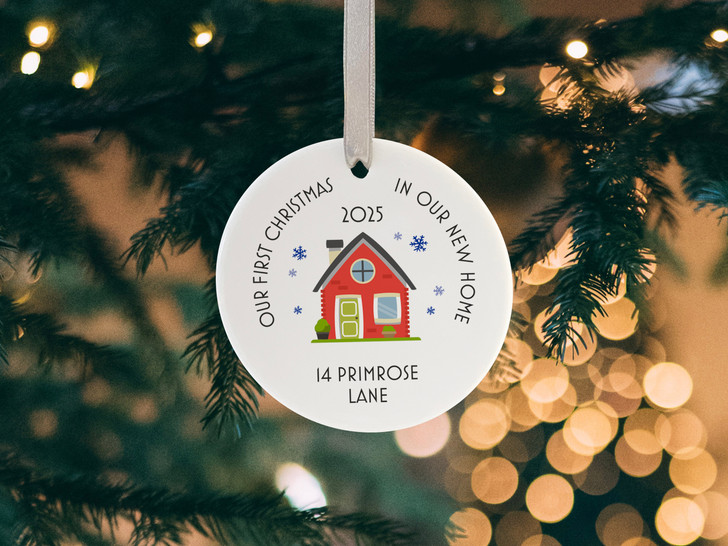 Personalised New Home First Christmas Decoration, 1st Christmas In Your New Home, Xmas Bauble Gift Idea