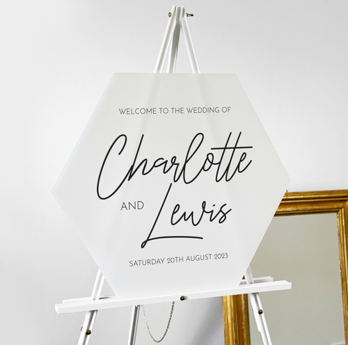 Octagonal Welcomesign Luxury Bespoke Hexagon Acrylic Wedding Welcome Sign - Laser Made Occasions