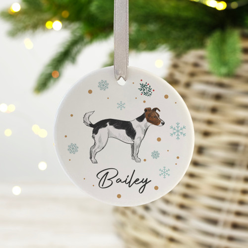 Personalised Jack Russell Terrier Ceramic Christmas Decoration