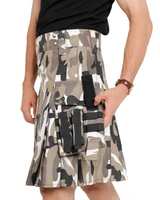 Close-up of CamoCraft Field kilt side with camo cargo pocket and straps
