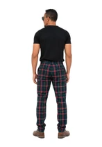 Signature plaid trews in dark green and navy with red lines, back view