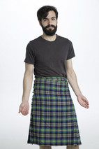 Abel Bespoke Kilt, front view showing the apron and fringe
