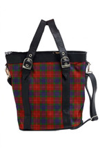 
Fraser Shoulder Plaid Tote with Leather Straps
