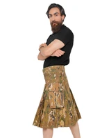 Side view of Hunter's Stealth kilt in camouflage print with cargo pocket