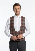 Buchanan Men's Tartan Waistcoat with Horseshoe Neck