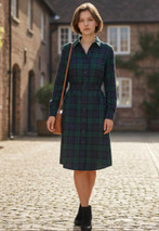 Robe chemise boutonnée à carreaux