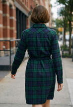 Robe chemise boutonnée à carreaux