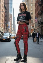 Buchanan Grunge Punk Plaid Zipper Pant