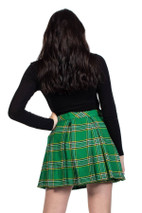 Box Pleated Plaid Skirt - back view