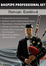 Rosewood Tartan Bagpipe Professional Set