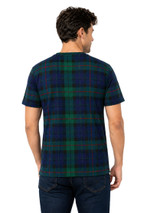 Round Neck Half Sleeve Plaid Shirt