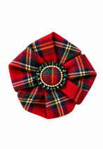 Royal Stewart Beaded Tartan Brooch