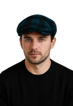 Royal Stewart Button Down Plaid Flat Cap