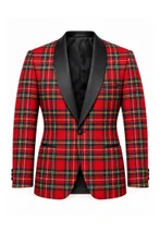 Royal Stewart Men's Single Breasted Tartan Dinner Jacket