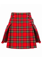 Royal Stewart Pleated Plaid Utility Mini Skirt