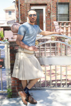 Striped Street Style Utility Kilt