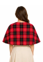 Tartan Short Capelet - Back View