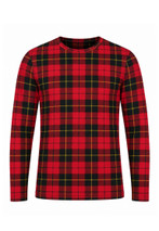 Wallace Round Neck Full Sleeve Tartan Polo Shirt
