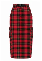 Wallace Tailored Plaid Pencil Skirt