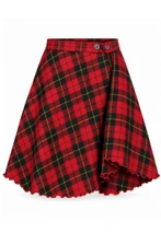 Wallace Basic Tartan Skirt With Front Buttons