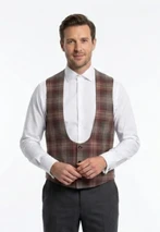 Buchanan Men's Tartan Waistcoat with Horseshoe Neck