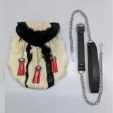 Black & White Rabbit Shape Sporran With Red Tassels