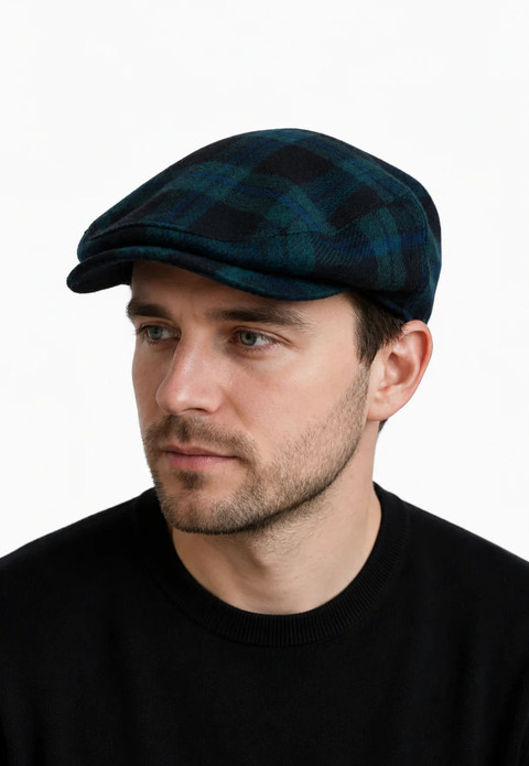 Campbell Button Down Plaid Flat Cap