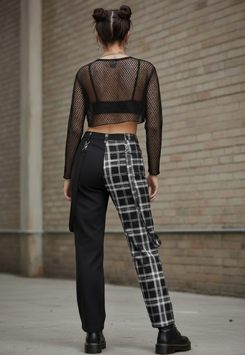 Gothic Fusion Plaid-Utility Pant