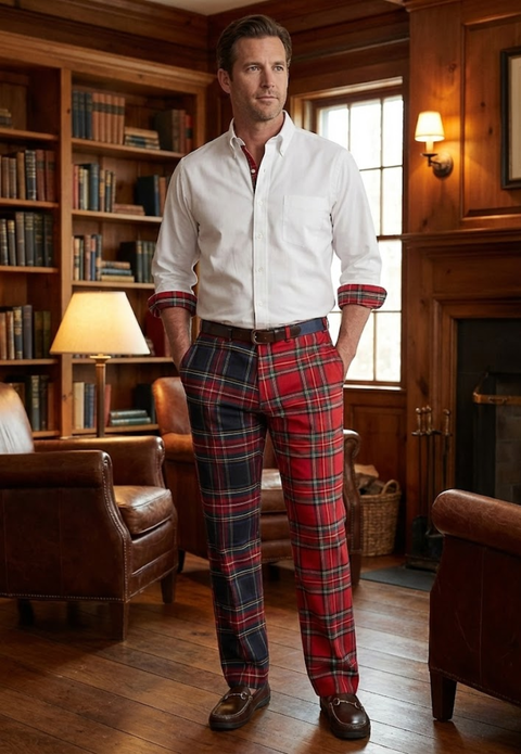 Gothic and Grunge Plaid Pants in Gordon Tartan