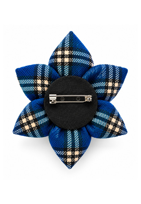 Black Watch Tartan Petal Brooch