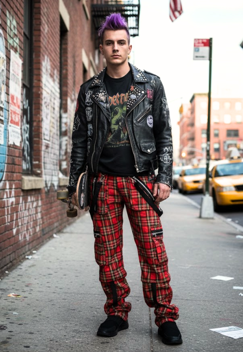 Gothic and Grunge Plaid Pants in Robertson Tartan