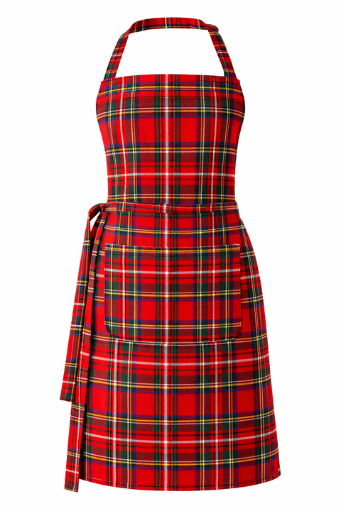 Stewart Tartan Apron with Large Front Pocket