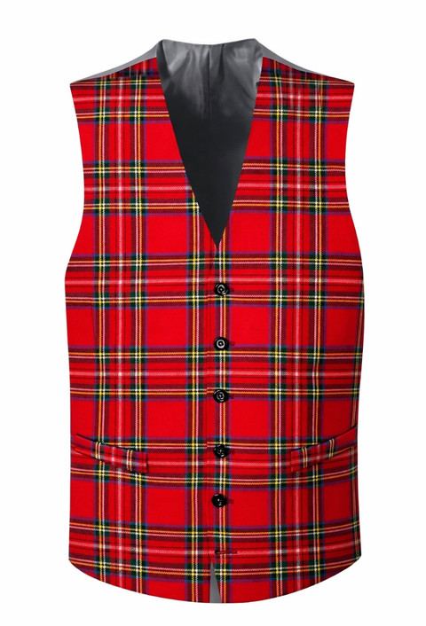 Stewart Tartan Waistcoat with Straight Cut Bottom