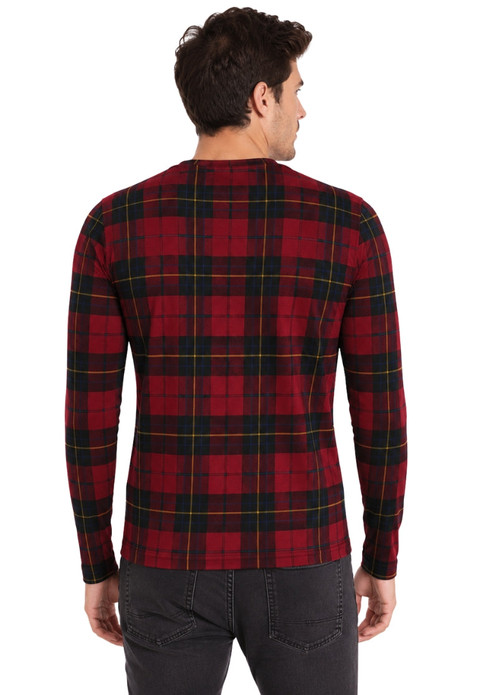 Scott Round Neck Full Sleeve Tartan Polo Shirt
