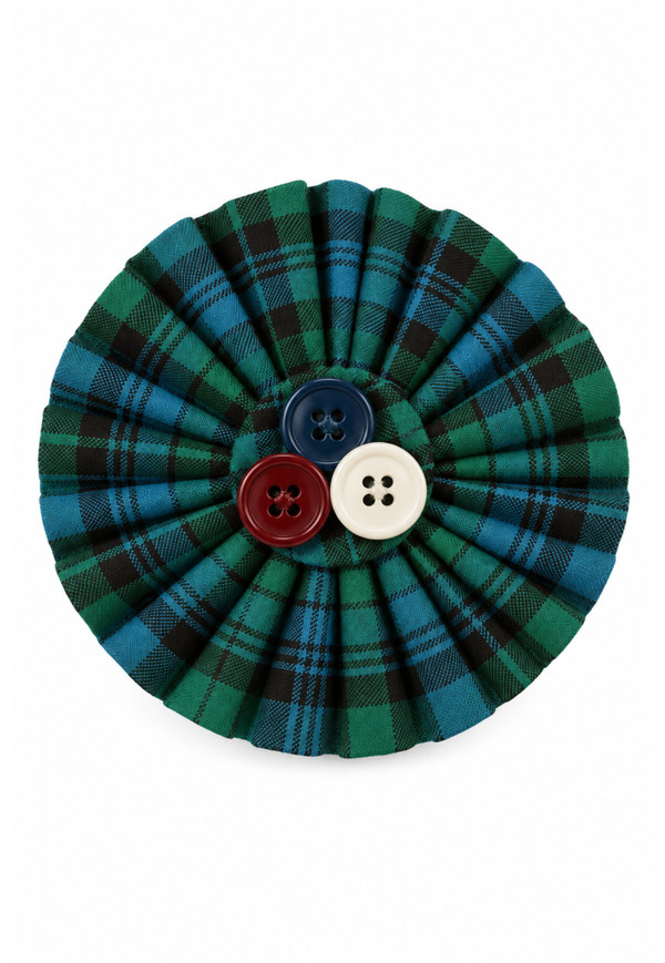 Campbell 3 Buttons Tartan Brooch