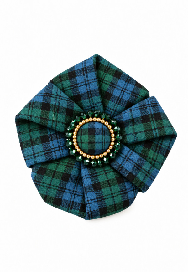 Campbell Beaded Tartan Brooch
