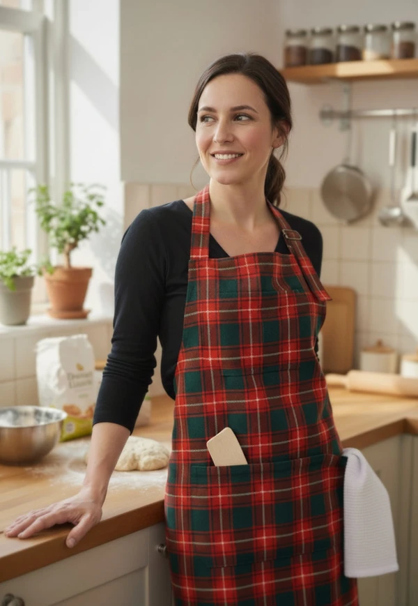 Buchanan Multiple Pockets Tartan Apron