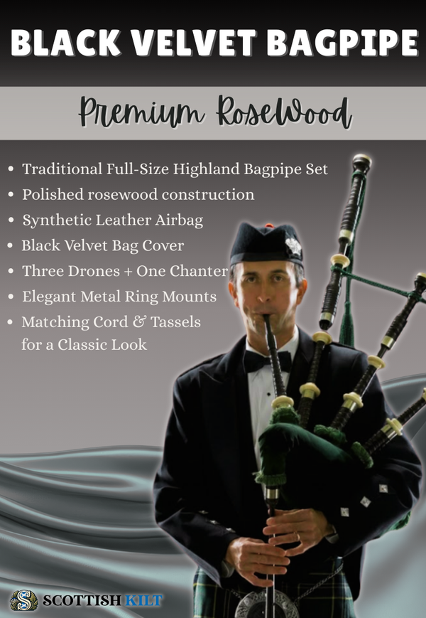 Premium Bag Pipe Music Rosewood - Velvet