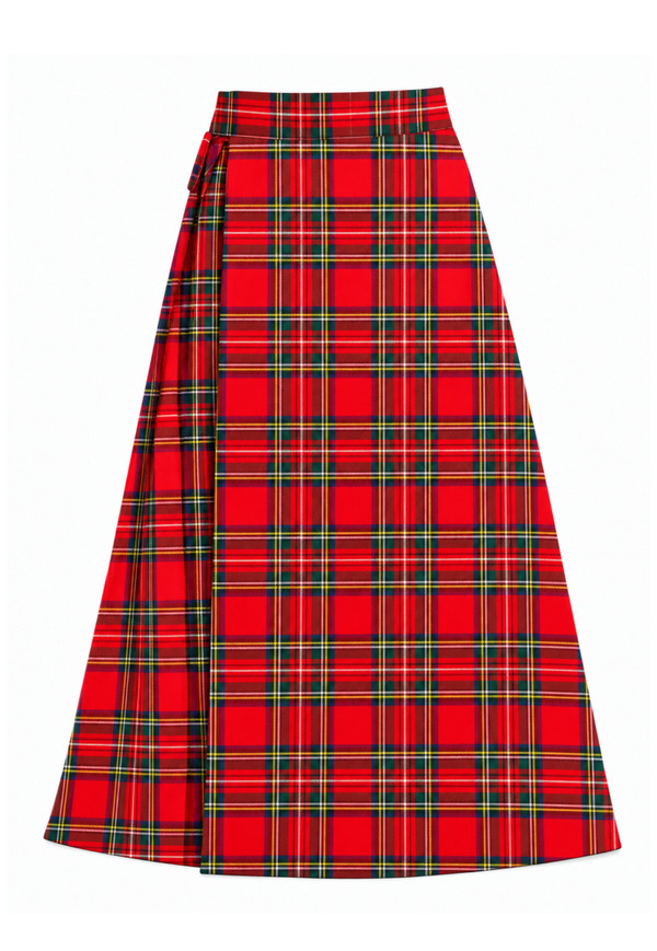 Royal Stewart Heritage Wrap Skirt, Adjustable Waist & Modest Drape