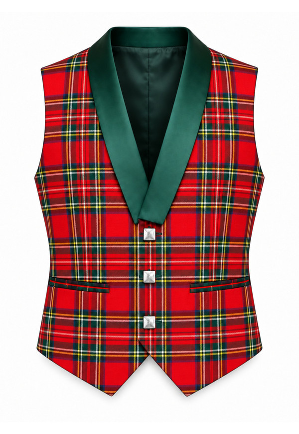 Royal Stewart Tartan Vest With Lapels